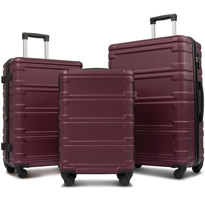 3 PCS Expandable ABS Hard Shell Luggage Set with Spinner Wheels and TSA Lock 20''24''28'' 4M - ModernLuxe, 2 of 13