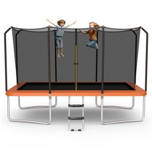 Safstar 8x14FT Rectangular Recreational Trampoline W/Safety Enclosure Net Ladder Outdoor - 1 of 4