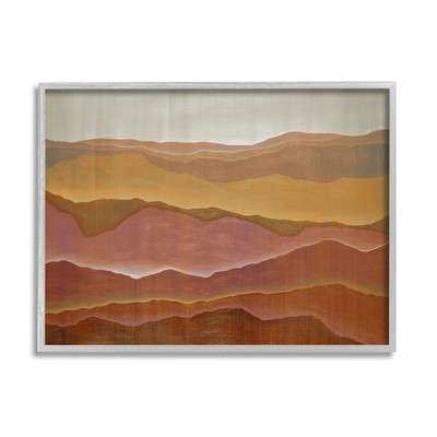 Stupell Industries Warm Glowing Mountain Range Overlay Desert Landscape Framed Giclee Art