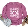 Simply Sage Market S.W.Smiley Checkered Floral Outline Garment Dyed Long Sleeve - 3 of 4