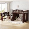 Twin/Full Size Loft Bed with Movable Desk, Storage Stairs & Shelves - ModernLuxe - 2 of 4