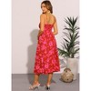 INSPIRE CHIC Women's Floral Sleeveless Halter Smocked Ruched Beach Midi Dress - 3 of 4