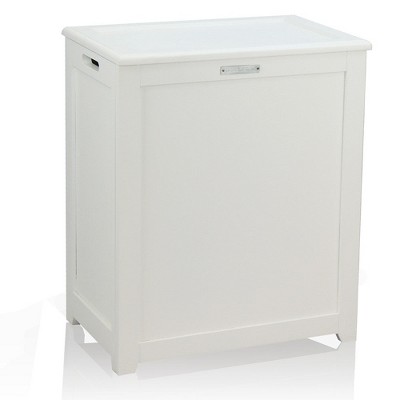 White Rectangular MDF Laundry Hamper with Lid