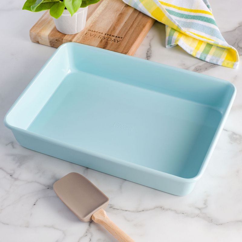 Martha Stewart Everyday 9in x 13in Carbon Steel Nonstick Rectangular Baking Pan in Turquoise, 2 of 6