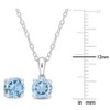 EVERLY JEWELRY | Sterling Silver Created Gemstone and Multiple Gemstones 2-Piece Set of Pendant with Chain and Earrings - 2 of 3