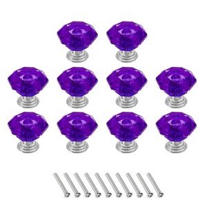Unique Bargains Crystal Cabinet Knobs with Screw for Cupboard Wardrobe 10 Pcs - 1 of 4