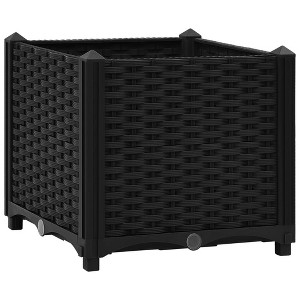 vidaXL Raised Bed Light Grey Polypropylene Medium Planters - Black 15.7" x 15.7" x 15" - 1 of 4