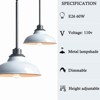 Claxy White Pendant Light Fixture Modern Kitchen Islands Pendant Light Metal Rod - 3 of 4