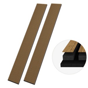 SMARTSTANDARD 105.9 in. x 12.6 in. x 0.9 in. Slat Wood Acoustic Sound Absorbing 3D Decorative Wall Paneling, 2-Pack - 1 of 1
