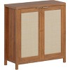 Rattan Sideboard Buffet Cabinet, Kitchen Cupboard Storage Cabinet with Adjustable Shelves for Living Room Dining Room - 3 of 4
