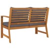vidaXL Patio Bench 45.1" with Dark Gray Cushion, Solid Acacia Wood - 4 of 4