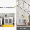 Dog Crate Furniture with 360¡ã Rotatable Removable Bowls, Modern Wooden Pet Kennel End Table for Small & Medium Dogs, White - Nertpow - 4 of 4