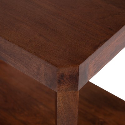 Talcott Walnut Brown Mango Wood Two-Tier End Table