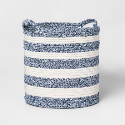 Medium Striped Coiled Kids' Rope Basket Navy - Pillowfort™