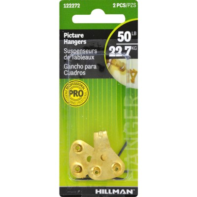 Hillman AnchorWire Brass-Plated Classic Picture Hanger 50 lb 2 pk (Case of 10)