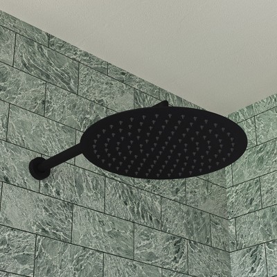 ALFI Matte Black Stainless Steel 12 Inches Round Ultra-Thin Rain Shower Head