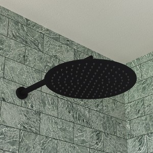ALFI Matte Black Stainless Steel 12 Inches Round Ultra-Thin Rain Shower Head - 1 of 4