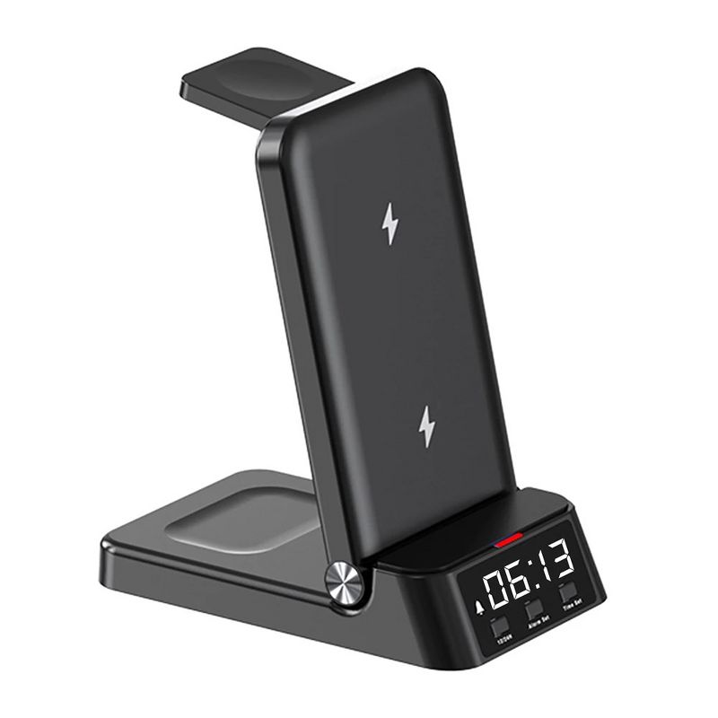 Waloo Mini 4 in 1 Wireless Charging Dock With Alarm Clock For iPhone, Apple Watch & AirPods, 4 of 6