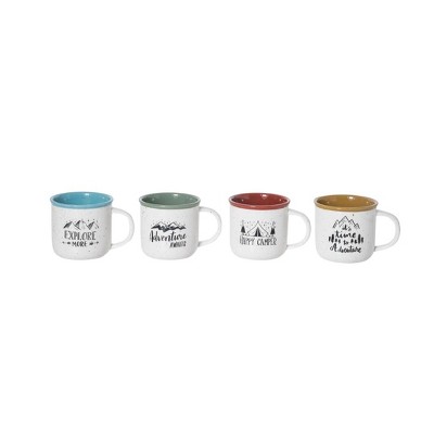 Transpac Ceramic Speckled Camping Mug Set of 4 Spring Home Decorations