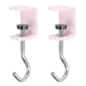 Unique Bargains Steel Adjustable Hanging Bag Desk Mount Utility Cat Claws J Hooks 2 Pcs - 1 of 4