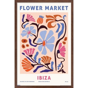 Trends International Reinders: Flowers - Flower Market Ibiza Pink Framed Wall Poster Prints - 1 of 4