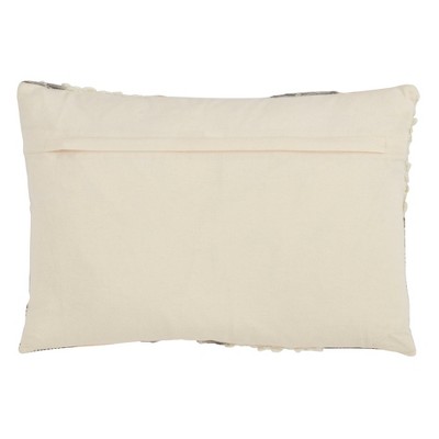 Multicolor Boucle Yarn Appliqué Rectangular Throw Pillow with Down Filling