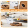 Lyngins Oval Tempered Glass Coffee Table, Contemporary Artistic Double Layer Tea Table with Anti-Slip Pads, Ideal Center Table & Living Room Table - 4 of 4