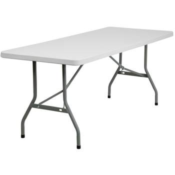 Emma and Oliver 6-Foot Granite White Plastic Folding Table - Banquet / Event Folding Table