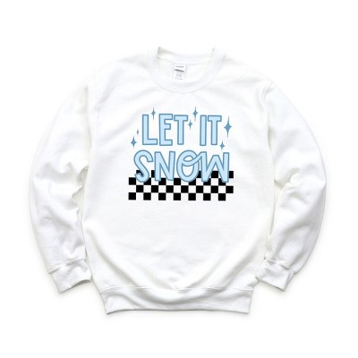 Simply Sage Market Women's Graphic Sweatshirt Let It Snow Checkered