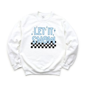 Simply Sage Market Women's Graphic Sweatshirt Let It Snow Checkered - 1 of 3