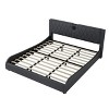 Sapphtopaz Bed Frame with Thickened Headboard Faux Leather Upholstered Platform Bed with Bluetooth Speakers and LED Bed for Bedroom - 3 of 4