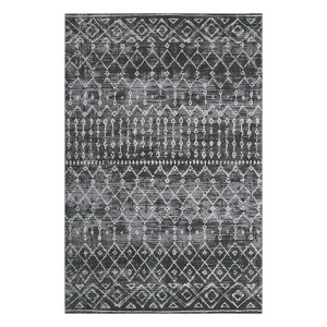 Washable Farmhouse Living Room Rugs, Chenille Non Slip Geometric Stripped Lines Print Bedroom Carpet - 1 of 4