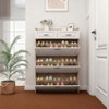 1250 White +Oak Color shoe cabinet with 3 doors 2 drawers,large space for storage - 4 of 4