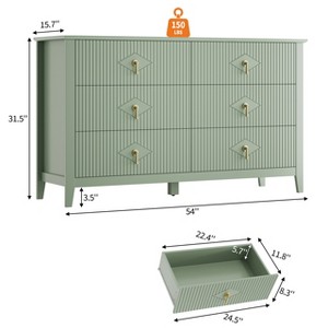 Bedroom Six-Drawer Chest, Can Serve as TV Stand, Wooden Storage Cabinet, Suitable for Bedrooms, Living Rooms, and Hallways - 1 of 4