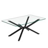 39.37" Rectangular Clear Tempered Glass Coffee Table with Gold Metal Legs, Modern Stylish Design for Living Room, Office, and Guest Room - 4 of 4