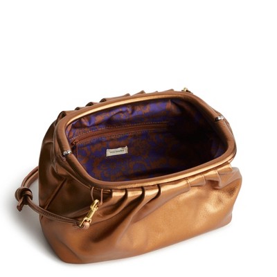 Vera Bradley Women's Leather Taber Dumpling Bag Bronze Metallic — фото 3