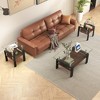 Set of 2 Modern Tempered Glass Tea Table,Tempered Glass Tabletop with MDF Layer,Coffee Table,End Table, Square Table for Living Room, Transparent - 3 of 4