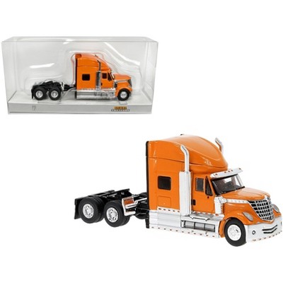 2010 International Lonestar Truck Tractor Orange 1/87 (HO) Scale Model Car by Brekina