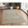 Yellow and Ivory Abstract Hand Woven Area Rug - 2 of 4