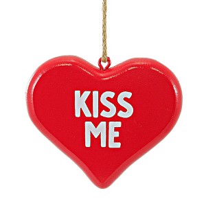 Ganz 5.75 In Candy Heart Wall Decor Valentine's Day Love Kiss Figurines - 1 of 3