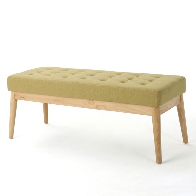 NicBex Modern 43.5" Bedroom Bench Wood Accent Stools with Button Tufted Top for Bedroom and Entryway