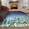 Washable Christmas Area Rug Non-Slip Christmas Tree Reindeer Snowman Floor Rug - 4 of 4