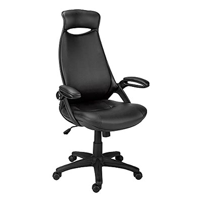 Monarch Specialties Office Chair Adjustable Height Swivel Ergonomic Armrests Computer Desk Work Metal Fabric Black Contemporary Modern