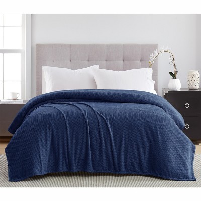 Kate Aurora Ultra Soft & Plush Oversized Queen Herringbone Embossed Fleece All Season Blanket