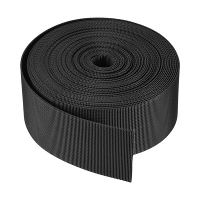 Unique Bargains Flexible Tight Weave Flat Nylon Webbing Strap for Luggage-rack Black