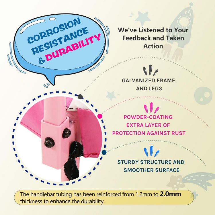 UNISOAR 36 Inch Indoor Trampoline for Kids Toddler Trampoline with Upgraded 2.0mm Steel Pipe and Handlebar - Mini Indoor Trampoline for Kids Age 3 Up, 3 of 7