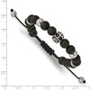 Chisel Stainless Steel Antiqued and Skull Black Onyx Beaded Black Macrame Adjustable Bracelet - 4 of 4