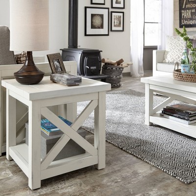 Seaside White Mahogany 22" Square End Table