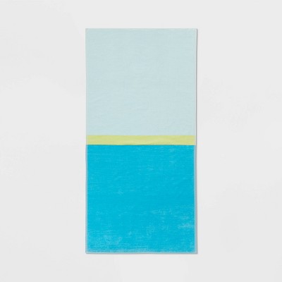 XL 'WOW' Reversible Beach Towel Blue/Teal/Lime - Sun Squad™