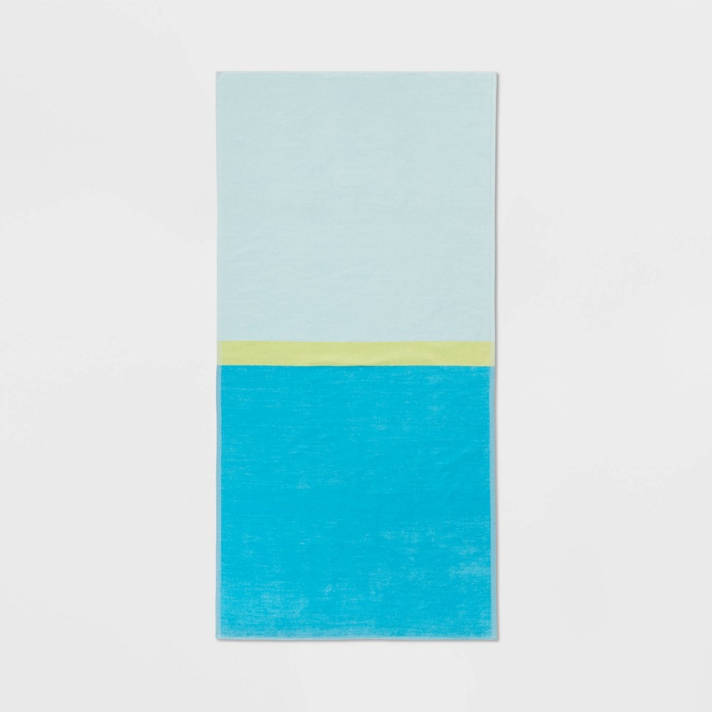 XL 'WOW' Reversible Beach Towel Blue/Teal/Lime - Sun Squad™ 36 in x 72 in, 2 Pack